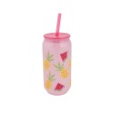 20-Ounce Color-Changing Acrylic Can Shape Tumbler, Assorted Fruit Print