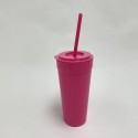 15oz Plastic Cup, 4 Pack Tumbler Set With Lid and Straw