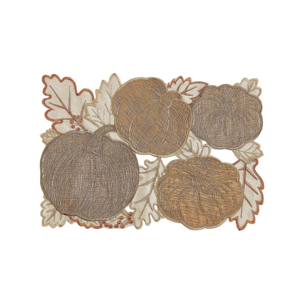 Metallic Pumpkin Cutwork Rectangle Placemat