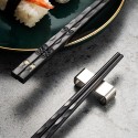 5 Pairs Alloy Laser Engraving Chopsticks Non-Slip Reusable Sushi Sticks