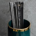 5 Pairs Alloy Laser Engraving Chopsticks Non-Slip Reusable Sushi Sticks