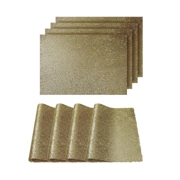 Reversible Metallic Lacey Place Mats Slip Resistant 12 Reversible Metallic ...
