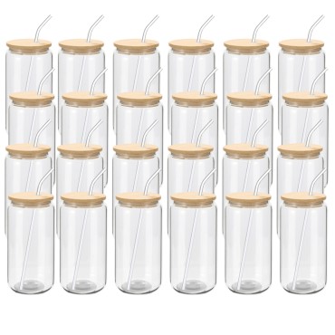 24 Pack Beer Glass Cups Shaped Drinking Glasses Cups 16oz 24 Pack Beer Glass C...