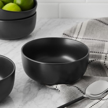 Matte Black Stoneware Bowl Matte Black Stonewar...