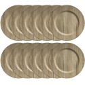 13” Gray Woodgrain Charger Plate