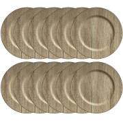 13” Gray Woodgrain Charger Plate 13” Gray Woodgrain C...
