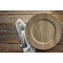 13” Gray Woodgrain Charger Plate