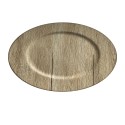 13” Gray Woodgrain Charger Plate