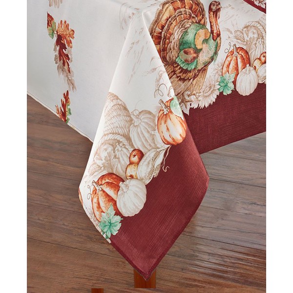 Holiday Bordered Fall Tablecloth, 60