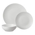 Glazed White Stoneware Dinnerware Set, 12-Pieces