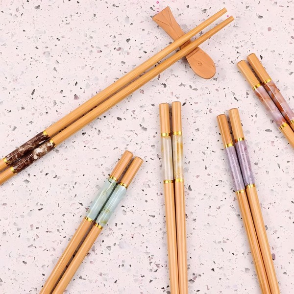 5 Pairs Bamboo Chopsticks Reusable