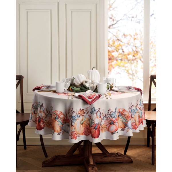 Pumpkin Engineered Tablecloth, 70