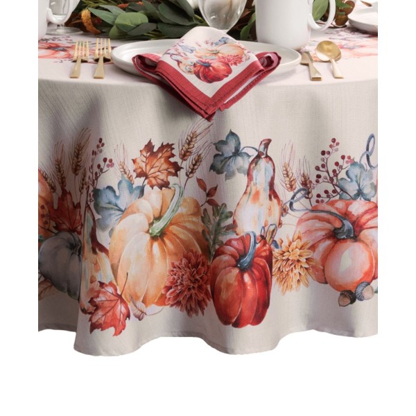 Pumpkin Engineered Tablecloth, 70