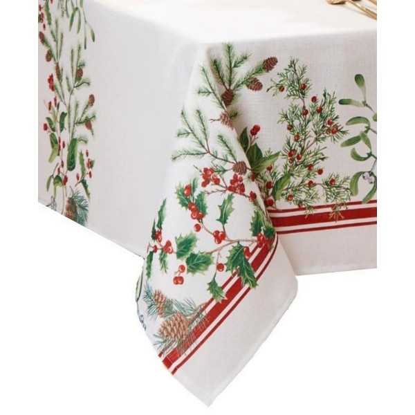 Winter Holiday Berry Fabric Tablecloth, 102