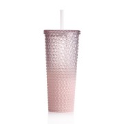 26 fl oz Ombre Pink Reusable Plastic Textured Tumbler 26 fl oz Ombre Pink ...