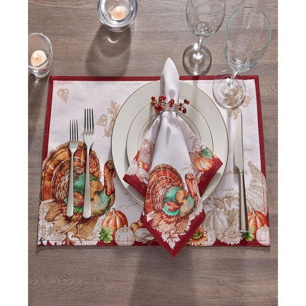 Holiday Bordered Fall Placemat, Set of 4