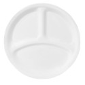 White, Round Divided Dinner Plate, 10.25