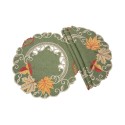 Delicate Leaves Embroidered Cutwork Fall Round Placemats - Set of 4