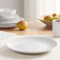 Glazed White Round Stoneware Dinner Plate, 10.3”