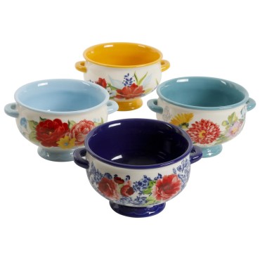Floral Medley 20-Ounce Soup Bowls, 4-Pack Floral Medley 20-Oun...