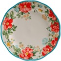 Woman Vintage Floral 12-Piece Dinnerware Set, Teal