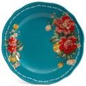 Woman Vintage Floral 12-Piece Dinnerware Set, Teal