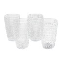 Tumbler Glass Set - Plastic Drinkware for Outdoor Use - Set of 4, Clear