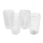 Tumbler Glass Set - Plastic Drinkware for Outdoor Use - Set of 4, Clear Tumbler Glass Set - ...