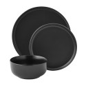 Matte Black 12-Piece Stoneware Dinnerware Set