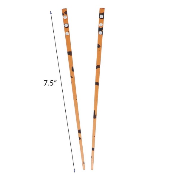 Set of 2 Hair Sticks with 3 Diamonds Chopsticks