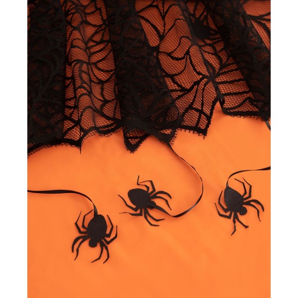 Crawling Halloween Spider Lace Lined Tablecloth - 70